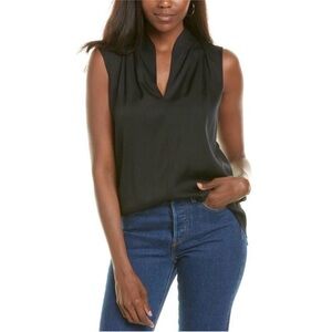 Elie Tahari Womens  Judith Silk-Blend Blouse, Black